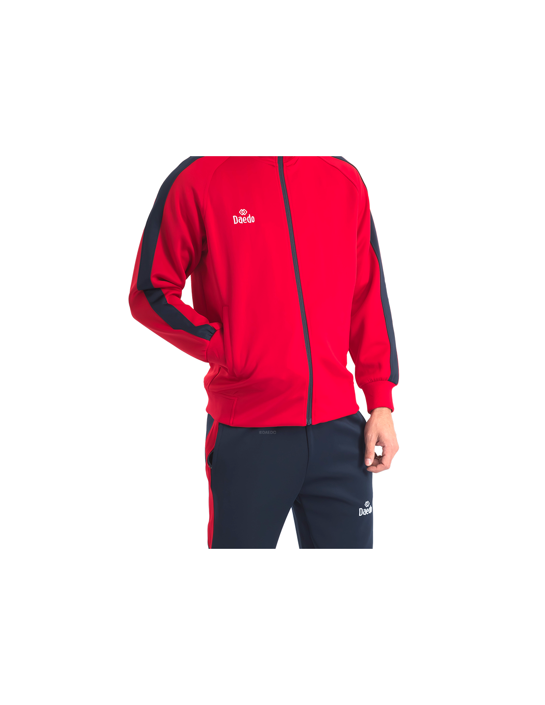 Slim Fit Tracksuit With Red/Blue Neck*++*Slim Fit Tracksuit With Red/Blue Neck